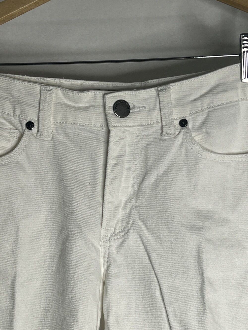 Calvin Klein Ultimate Skinny White Jeans Womens 8/29 Stretch Short 27" Inseam - Picture 6 of 15